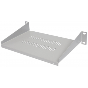 Étagère cantilever 10", 1U, profondeur 150 mm, ventilée, gris