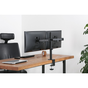 Monitor tafelhouder met dubbele scharnierarmen voor 2 schermen - 13 tot 32 inch