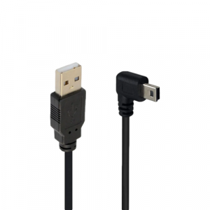 Câble mini USB coudé de 2 mètres pour appareils photo, manettes de PS3 et smartphones