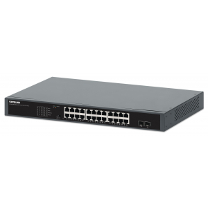 Switch PoE+ 24 ports Gigabit Ethernet avec 2 ports SFP - 370W PoE, réseau auto-réparateur, montage en rack