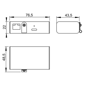 25W Power + Gigabit Data PoE Adapter + USB-C Kabel 40cm