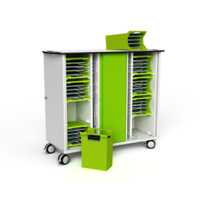 Chariot de recharge USB-C avec paniers de transport pour 32 iPads et tablettes - serrure RFID