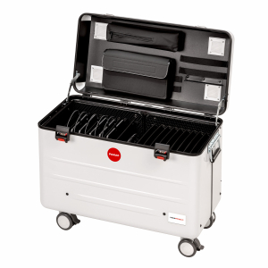 Valise de chargement Parat TC20 TwinCharge avec câbles de chargement USB-C chariot de chargement pour 20 tablettes jusqu'à 12,9 pouces – blanc