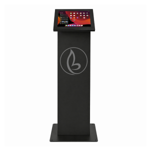 Support de tablette sur pied avec plaque d'affichage rectangulaire Securo L pour tablettes de 12-13 pouces - noir