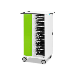 Chariot de rechargement pour 16 tablettes - gestion à distance - câbles USB-C inclus - serrure à code numérique.