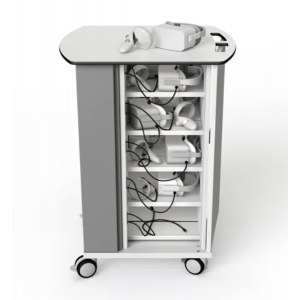Chariot de recharge Zioxi pour 10 casques VR & contrôleurs - câbles USB-C 20W préinstallés - serrure à clé