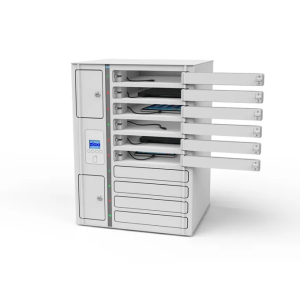 Cacifo de carregamento Volt 1:1 para 10 Chromebooks até 14 polegadas - cabos USB-C incluídos - fechadura RFID + controlo web