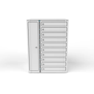 Cacifo de carregamento Zioxi USB-C PD para 10 Chromebooks até 14" - cabos USB-C incluídos - fechadura com chave - VCB1-10S-UC-K#
