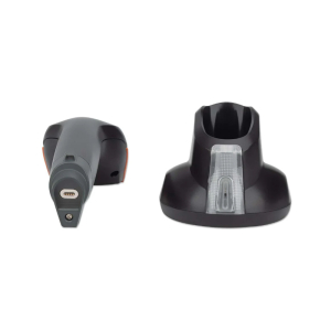 Lecteur de codes-barres 2D CCD sans fil avec base de chargement - portée de 80 m - profondeur de balayage de 250 mm