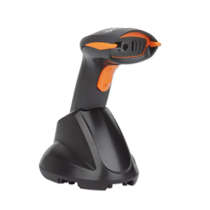 Lecteur de codes-barres 2D CCD sans fil avec base de chargement - portée de 80 m - profondeur de balayage de 250 mm