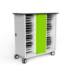 Chariot de recharge Zioxi CHRGTUC-TB-32-C# pour 32 tablettes jusqu'à 10,5 pouces - câbles USB-C inclus - serrure à code numérique