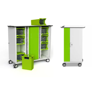 Chariot de chargement de tablettes avec gestion de la distance et paniers de transport pour 16 ou 32 tablettes jusqu'à 10,5