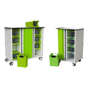Chariot de chargement de tablettes avec gestion à distance & paniers de transport pour 16 ou 32 tablettes jusqu'à 10,5