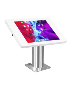 Support de bureau fixe Fino pour Microsoft Surface Pro 8 / 9 / 10 tablet - blanc/acier inoxydable