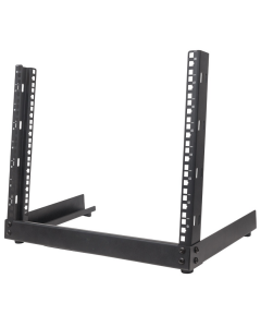 Rack de serveur à cadre ouvert 19 pouces MHT165 - hauteur 8U - 2 montants - flatpack - noir