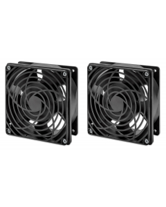 Unité de ventilation avec 2 ventilateurs pour coffrets réseau muraux 19" - noir