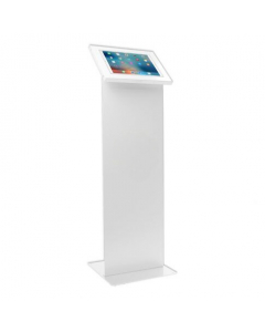 Support de tablette au sol Securo L avec plaque d'affichage pour tablettes de 12-13 pouces - blanc