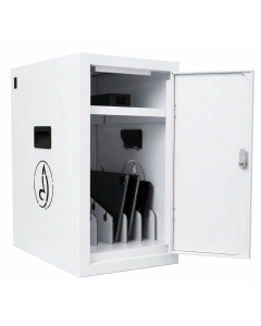 Armoire de rechargement BRVD6 pour 6 appareils mobiles jusqu'à 17 pouces - blanc - multiprise