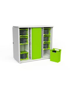 Armoire de chargement USB-C avec paniers de transport pour 32 tablettes - Zioxi CHRGGUC-TBB-32