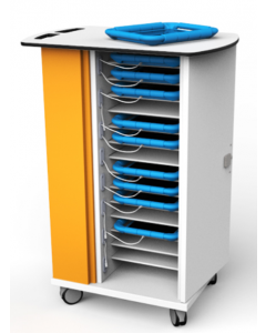 Armoire de recharge mobile verrouillable CHRGT-GC-15-K pour 15 iPads dans de grandes housses de protection - serrure à clé