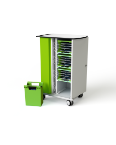Chariot de recharge pour iPad avec paniers de transport - USB-C vers LAN - 16 tablettes - serrure à code numérique