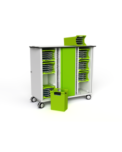 Chariot de recharge pour iPad avec paniers de transport - USB-C vers LAN - 32 tablettes - serrure à code numérique