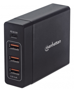 Station de charge Power Delivery avec 3 ports USB-A et 1 port USB-C