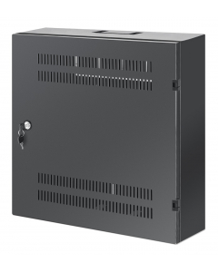 Coffret réseau mural compact 19 pouces MHT155 avec porte fermée - profondeur 170 mm - noir