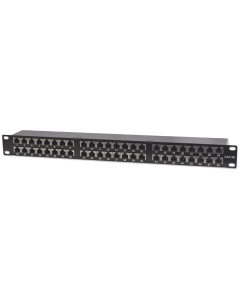 Panneau de brassage protégé Cat5e 48 ports - 1U 19" - noir