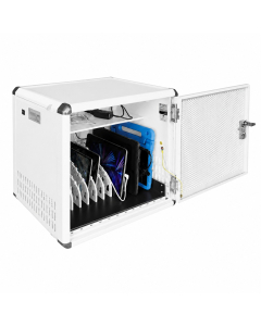 Armoire de recharge BRV12v2T pour 12 tablettes ou ordinateurs portables jusqu'à 16" - avec minuterie - blanche