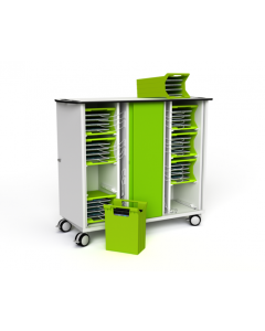 Chariot de recharge USB-C avec paniers de transport pour 32 iPads et tablettes - serrure à clé