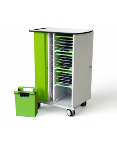 Chariot de chargement Zioxi avec paniers de transport CHRGT-TBB-16-R pour 16 tablettes jusqu'à 10,5 pouces -Fente RFID