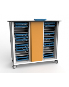 Chariot de chargement d'iPad onView smartControl CHRGT-GC-30-K-O3 pour 30 iPads dans de grandes pochettes - serrure à clé