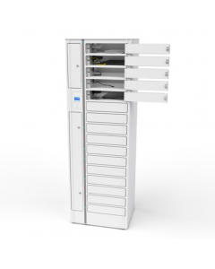 Casier de charge BYOD Volt AC & USB-C - câbles USB-C inclus pour 16 appareils jusqu'à 17 pouces - Serrure RFID + contrôle Web