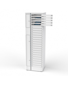 Cacifo de carregamento USB-C com cabos incluídos para 24 Chromebooks até 14 polegadas - VCB1-24S-UC-K# - fechadura com chave