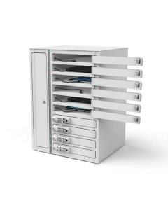 Cacifo de carregamento USB-C Zioxi Volt VTB1-10S-UC-C-G para 10 iPads e tablets até 14 polegadas - fechaduras com código numérico
