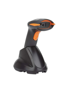 Lecteur de codes-barres 2D CCD sans fil avec base de chargement - portée de 80 m - profondeur de balayage de 250 mm