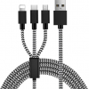 Câble 3 en 1 USB-A vers lightning / micro -USB / USB-C - 1 mètre