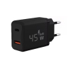 Chargeur 45W avec prises USB-C et USB-A - noir