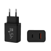 Chargeur 45W avec prises USB-C et USB-A - noir