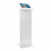 Support de tablette au sol Securo L avec plaque d'affichage pour tablettes de 12-13 pouces - blanc