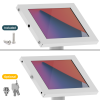 Support de tablette au sol Securo M avec plaque d'affichage pour tablettes de 9-11 pouces - blanc