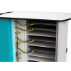 Chariot de chargement ethernet Zioxi NETT-LS-16-K pour 16 ordinateurs portables jusqu'à 15,6 pouces - verrouillage par clé