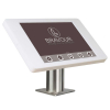 Support de table Fino L pour tablettes entre 12 et 13 pouces - blanc/acier inoxydable 