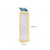 Support de tablette au sol Securo M avec plaque d'affichage pour tablettes de 9-11 pouces - blanc