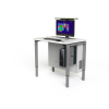Table informatique M1 réglable en hauteur avec 1 logement pour moniteur mécanique escamotable - 1200 (L) x 75 (P) cm