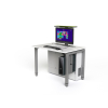 Table informatique M1 réglable en hauteur avec 1 logement pour moniteur mécanique escamotable - 1200 (L) x 75 (P) cm