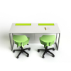 Table d'ordinateur M1 avec 2 boîtiers mécaniques pour moniteurs - 160 (L) x 75 (P) cm