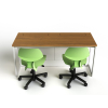 Table d'ordinateur M1 avec 2 boîtiers mécaniques pour moniteurs - 140 (L) x 67 (P) cm