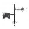 Support ordinateur portable avec bras pour moniteur - 1 écran - 13 à 32 pouces